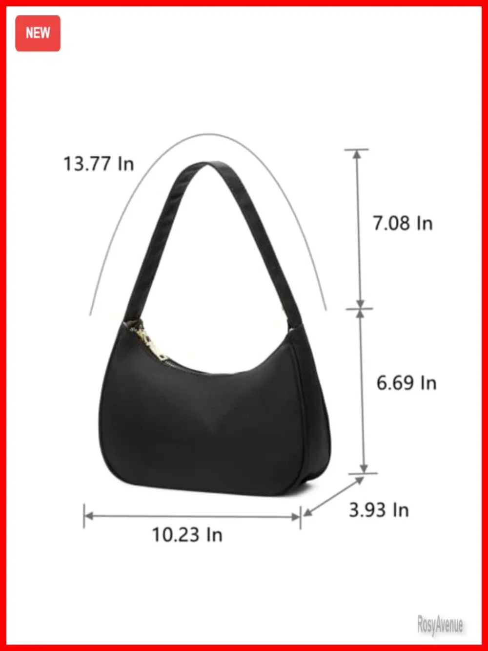 PU Leather Hobo Tote Handbag with Zipper Closure Shoulder Bag